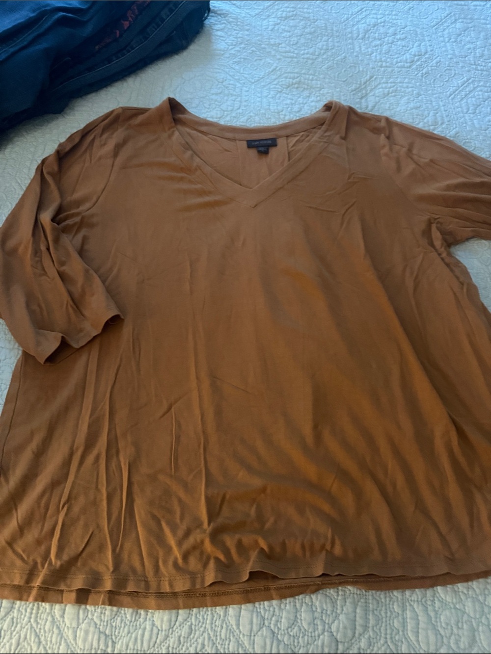 Women’s V-Neck Short Sleeve Shirt - Brown